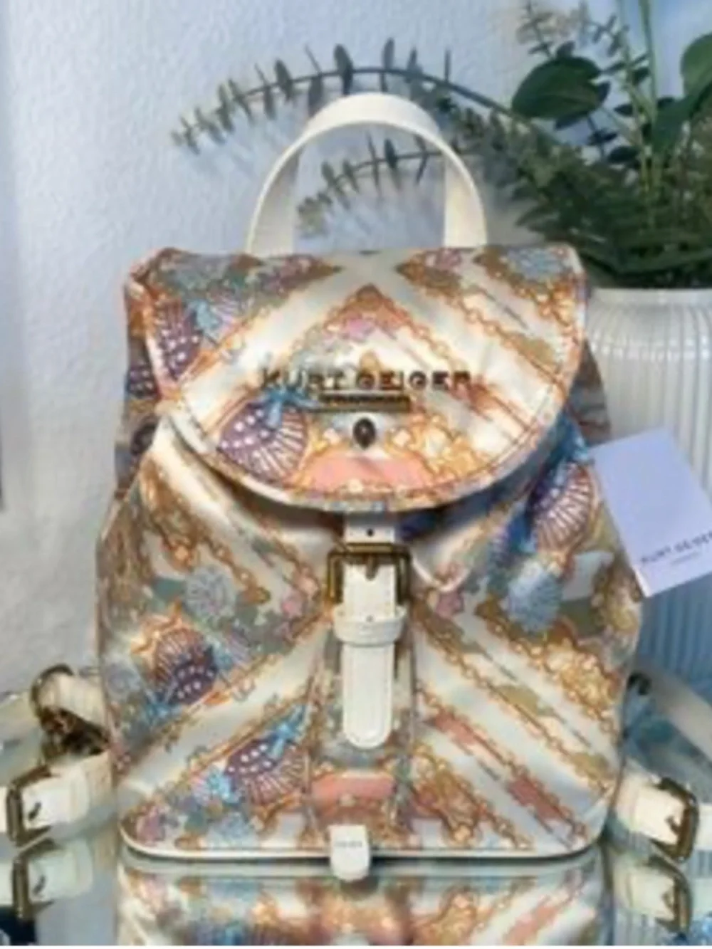 Kurt Geiger London Small Portobello Metallic Seascape Backpack